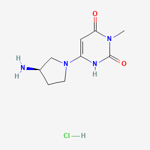 molecular formula C9H15ClN4O2 B13483645 6-[(3R)-3-aminopyrrolidin-1-yl]-3-methyl-1,2,3,4-tetrahydropyrimidine-2,4-dione hydrochloride 