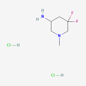 molecular formula C6H14Cl2F2N2 B13483692 5,5-Difluoro-1-methyl-piperidin-3-amine;dihydrochloride 