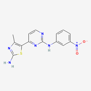 molecular formula C14H12N6O2S B1348376 [4-(2-氨基-4-甲基-噻唑-5-基)-嘧啶-2-基]-(3-硝基-苯基)-胺 CAS No. 507487-89-0