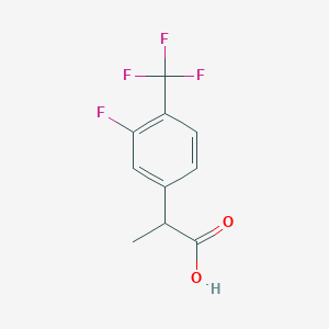 molecular formula C10H8F4O2 B13483789 2-[3-Fluoro-4-(trifluoromethyl)phenyl]propanoic acid 