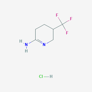 molecular formula C6H10ClF3N2 B13483791 2-Imino-5-(trifluoromethyl)piperidine hydrochloride 