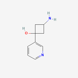 molecular formula C9H12N2O B13484126 (1s,3s)-3-Amino-1-(pyridin-3-yl)cyclobutan-1-ol, trans 