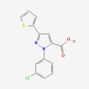 molecular formula C14H9ClN2O2S B1348444 1-(3-chlorophenyl)-3-(thiophen-2-yl)-1H-pyrazole-5-carboxylic acid CAS No. 618382-83-5