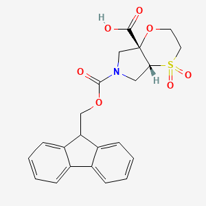 rac-(4aR,7aR)-6-{[(9H-fluoren-9-yl)methoxy]carbonyl}-4,4-dioxo-hexahydro-2H-4lambda6-[1,4]oxathiino[2,3-c]pyrrole-7a-carboxylic acid