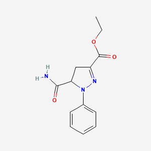 ethyl 5-carbamoyl-1-phenyl-4,5-dihydro-1H-pyrazole-3-carboxylate