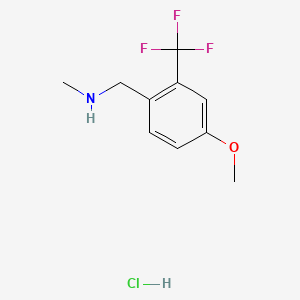 molecular formula C10H13ClF3NO B13484538 {[4-Methoxy-2-(trifluoromethyl)phenyl]methyl}(methyl)amine hydrochloride 