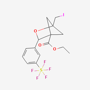 Ethyl 1-(iodomethyl)-3-[3-(pentafluoro-lambda6-sulfanyl)phenyl]-2-oxabicyclo[2.1.1]hexane-4-carboxylate