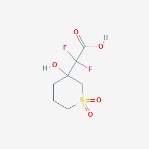 molecular formula C7H10F2O5S B13484693 2,2-Difluoro-2-(3-hydroxy-1,1-dioxidotetrahydro-2h-thiopyran-3-yl)acetic acid 