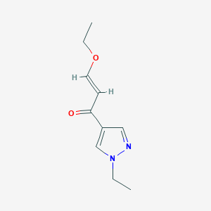 molecular formula C10H14N2O2 B13484831 3-Ethoxy-1-(1-ethyl-1h-pyrazol-4-yl)prop-2-en-1-one 