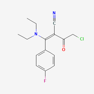 molecular formula C15H16ClFN2O B1348487 (2E)-4-chloro-2-[diethylamino-(4-fluorophenyl)methylidene]-3-oxobutanenitrile 