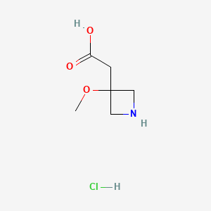 2-(3-Methoxyazetidin-3-yl)acetic acid hydrochloride