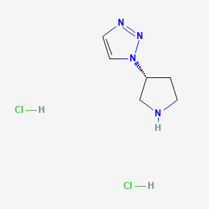 molecular formula C6H12Cl2N4 B13484925 1-[(3R)-pyrrolidin-3-yl]-1H-1,2,3-triazole dihydrochloride 