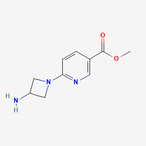 molecular formula C10H13N3O2 B13484972 Methyl 6-(3-aminoazetidin-1-yl)nicotinate 