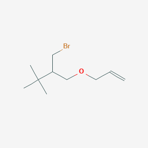 molecular formula C10H19BrO B13484985 1-(Allyloxy)-2-(bromomethyl)-3,3-dimethylbutane 