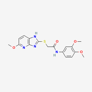 N-(3,4-dimethoxyphenyl)-2-({5-methoxy-3H-imidazo[4,5-b]pyridin-2-yl}sulfanyl)acetamide