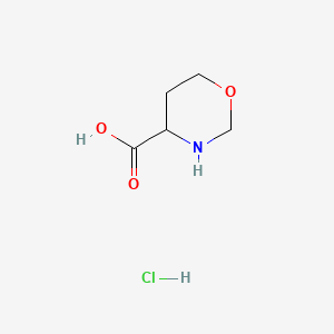 molecular formula C5H10ClNO3 B13485122 1,3-Oxazinane-4-carboxylic acid hydrochloride 