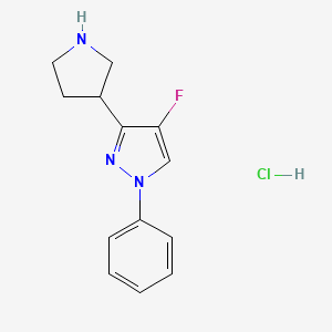 4-fluoro-1-phenyl-3-(pyrrolidin-3-yl)-1H-pyrazole hydrochloride