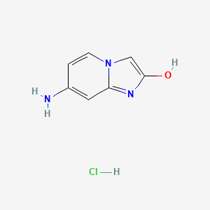 molecular formula C7H8ClN3O B13485425 7-Aminoimidazo[1,2-a]pyridin-2-ol hydrochloride 