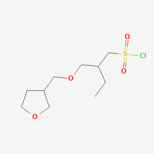 2-(((Tetrahydrofuran-3-yl)methoxy)methyl)butane-1-sulfonyl chloride