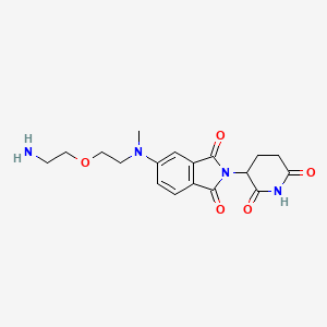 molecular formula C18H22N4O5 B13485496 5-[2-(2-Aminoethoxy)ethyl-methyl-amino]-2-(2,6-dioxo-3-piperidyl)isoindoline-1,3-dione 