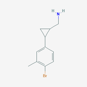 molecular formula C11H14BrN B13485592 (2-(4-Bromo-3-methylphenyl)cyclopropyl)methanamine 