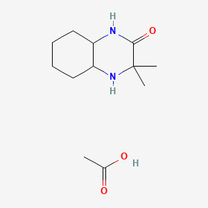 molecular formula C12H22N2O3 B13485624 3,3-Dimethyl-decahydroquinoxalin-2-one, acetic acid 