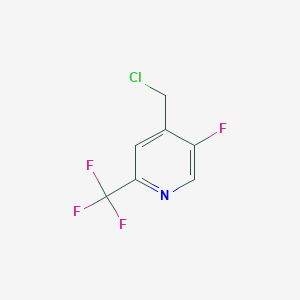 molecular formula C7H4ClF4N B13485632 4-(Chloromethyl)-5-fluoro-2-(trifluoromethyl)pyridine 