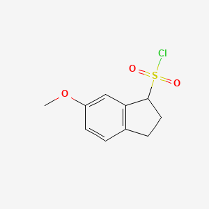 molecular formula C10H11ClO3S B13485639 6-Methoxy-2,3-dihydro-1h-indene-1-sulfonyl chloride 