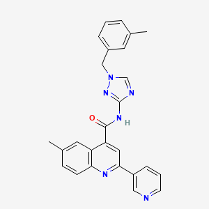 6-Methyl-N-(1-(3-methylbenzyl)-1H-1,2,4-triazol-3-yl)-2-(pyridin-3-yl)quinoline-4-carboxamide