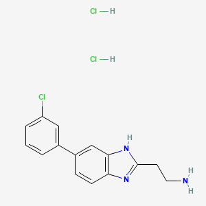 2-[5-(3-chlorophenyl)-1H-1,3-benzodiazol-2-yl]ethan-1-amine dihydrochloride