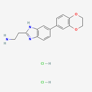 2-[5-(2,3-dihydro-1,4-benzodioxin-6-yl)-1H-1,3-benzodiazol-2-yl]ethan-1-amine dihydrochloride