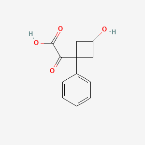 molecular formula C12H12O4 B13485788 2-(3-Hydroxy-1-phenylcyclobutyl)-2-oxoacetic acid 