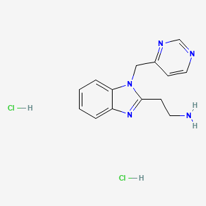 2-{1-[(pyrimidin-4-yl)methyl]-1H-1,3-benzodiazol-2-yl}ethan-1-amine dihydrochloride