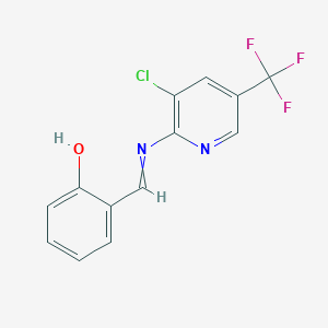 molecular formula C13H8ClF3N2O B1348619 2-({[3-Chloro-5-(trifluoromethyl)-2-pyridinyl]imino}methyl)benzenol 