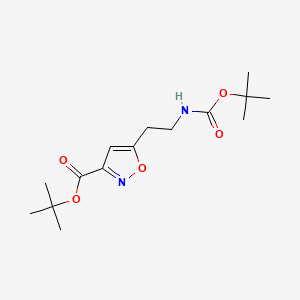 Tert-butyl 5-(2-{[(tert-butoxy)carbonyl]amino}ethyl)-1,2-oxazole-3-carboxylate