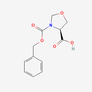 molecular formula C12H13NO5 B1348641 (S)-3-((苄氧羰基)氧唑烷-4-羧酸 CAS No. 97534-82-2