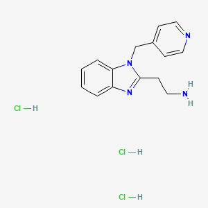 2-{1-[(pyridin-4-yl)methyl]-1H-1,3-benzodiazol-2-yl}ethan-1-amine trihydrochloride