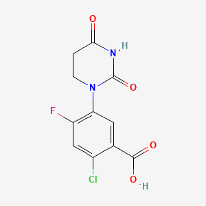 molecular formula C11H8ClFN2O4 B13486592 2-Chloro-5-(2,4-dioxohexahydropyrimidin-1-yl)-4-fluoro-benzoic acid 