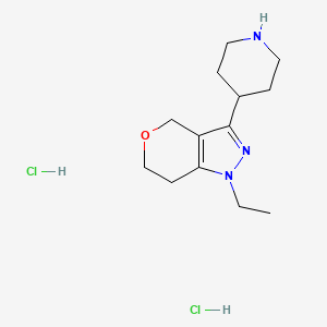 4-{1-ethyl-1H,4H,6H,7H-pyrano[4,3-c]pyrazol-3-yl}piperidine dihydrochloride