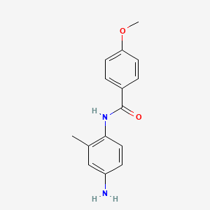 molecular formula C15H16N2O2 B1348671 N-(4-amino-2-methylphenyl)-4-methoxybenzamide CAS No. 869953-47-9