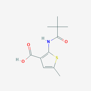 molecular formula C11H15NO3S B1348675 2-[(2,2-Dimethylpropanoyl)amino]-5-methyl-3-thiophenecarboxylic acid CAS No. 634593-20-7