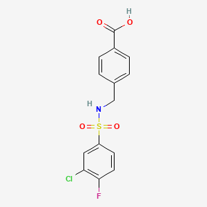 molecular formula C14H11ClFNO4S B1348682 4-({[(3-Chloro-4-fluorophenyl)sulfonyl]amino}methyl)benzoic acid CAS No. 690646-06-1