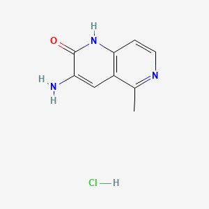 molecular formula C9H10ClN3O B13486849 3-Amino-5-methyl-1,2-dihydro-1,6-naphthyridin-2-one hydrochloride 