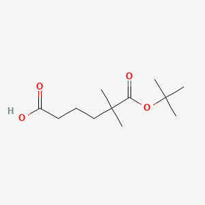 molecular formula C12H22O4 B13486863 6-(Tert-butoxy)-5,5-dimethyl-6-oxohexanoic acid 