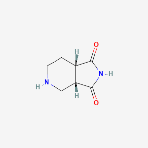 molecular formula C7H10N2O2 B13486887 rac-(3aR,7aR)-octahydro-1H-pyrrolo[3,4-c]pyridine-1,3-dione 