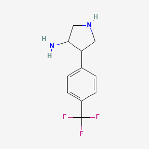 molecular formula C11H13F3N2 B13486949 4-[4-(Trifluoromethyl)phenyl]pyrrolidin-3-amine 