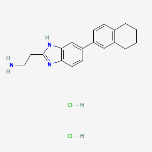 2-[5-(5,6,7,8-tetrahydronaphthalen-2-yl)-1H-1,3-benzodiazol-2-yl]ethan-1-amine dihydrochloride