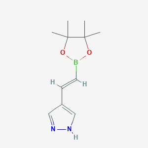 molecular formula C11H17BN2O2 B13486963 4-[2-(tetramethyl-1,3,2-dioxaborolan-2-yl)ethenyl]-1H-pyrazole 