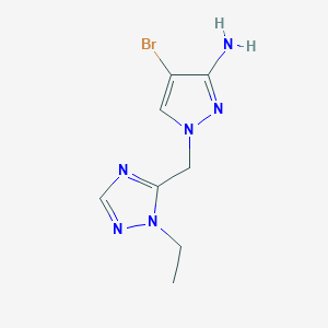 molecular formula C8H11BrN6 B13487041 4-Bromo-1-((1-ethyl-1h-1,2,4-triazol-5-yl)methyl)-1h-pyrazol-3-amine 