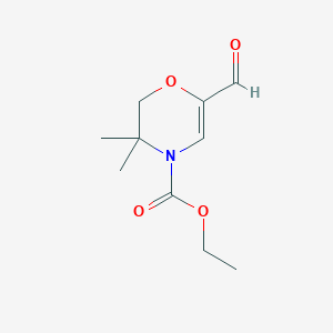 molecular formula C10H15NO4 B13487061 ethyl 6-formyl-3,3-dimethyl-3,4-dihydro-2H-oxazine-4-carboxylate 